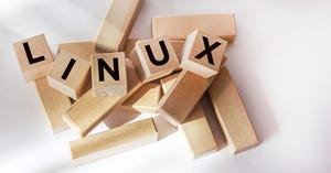 Linux spelled out on wooden blocks