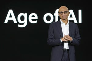 Satya Nadella, CEO of Microsoft, speaks on AI technologies in Jakarta, Indonesia