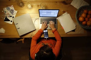 worker on a laptop