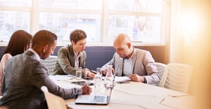 employees in a meeting