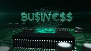 "business" written with dollar signs