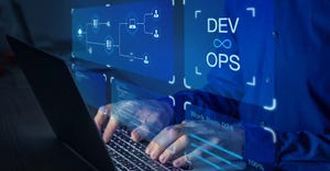 DevOps logo on computer screen