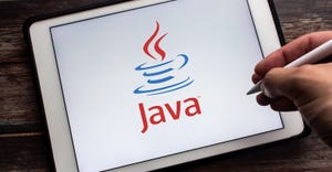 Java logo on tablet screen