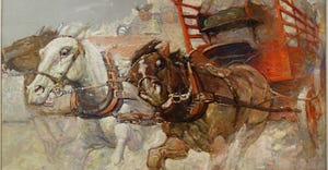 Runaway Horses by Frank Schoonover, published in American Magazine, Novembert 1914, p. 21 New Britain Museum of American Art