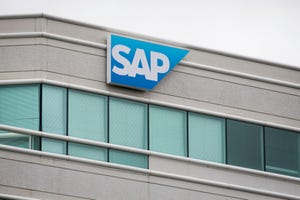 SAP logo on a building