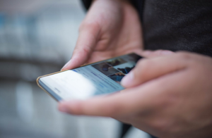 Person holding phone